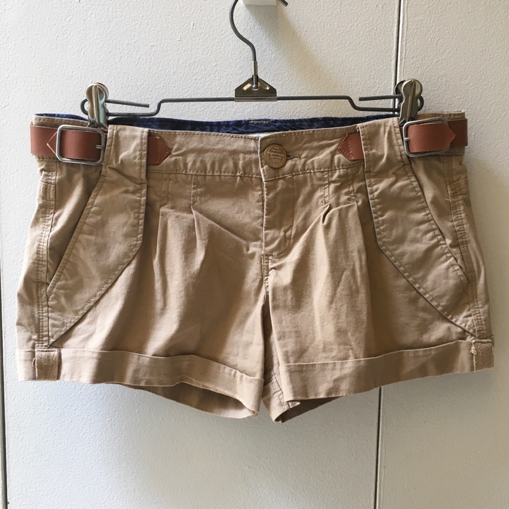 Ultra Low Rise Tan Shorts